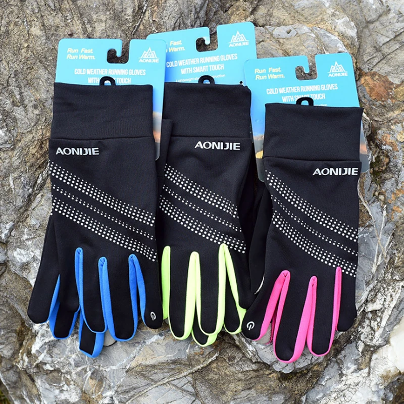AONIJIE M50 зимние теплые уличные спортивные мужские и женские флисовые перчатки с сенсорным экраном для велоспорта, катания на лыжах, пеших прогулок, бега, светоотражающие