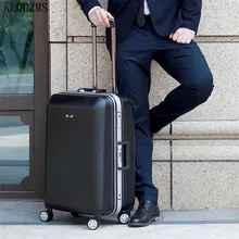 Klqdzms 20/24 дюймов Мужская сумка для деловых поездок сумки на колёсиках Спиннер высокого качества для женщин, масштабных дорожных чемоданов на колесиках