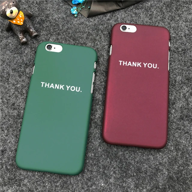 fashion ultra thin hard case for iphone 7 case funny thank you cover or protect 6 letters