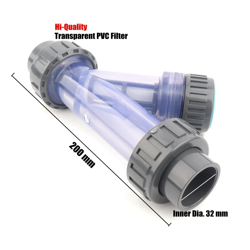 

32mm Y-Type Transparent Filter Drip Irrigation System Water Pipe Filter Fish Tank Aquarium Visible PVC Pipeline Filters