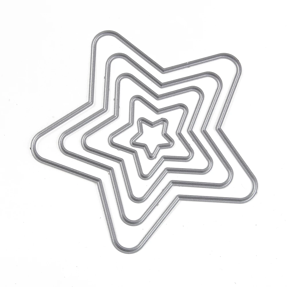

McDies 5pcs Star Frame Stackable Metal Cutting Dies New 2018 Scrapbooking Craft Dies cuts Cards making paper art diy Embossing