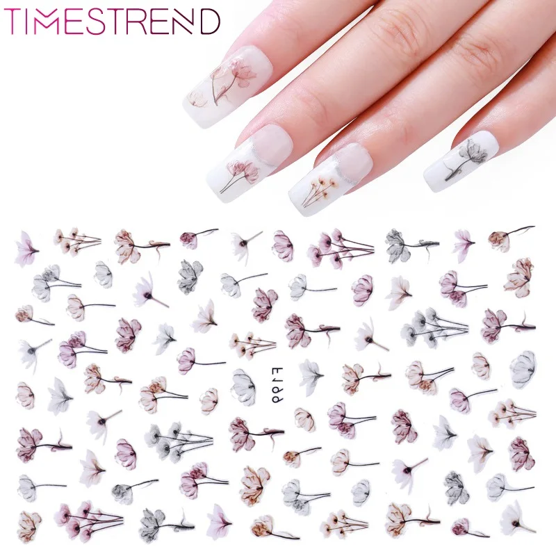 

TIMESTREND 1 Sheet 3D Super Thin Nail Stickers Tips Nail Art Adhesive Decals Manicure Tool Dark Decoration Nail Decals