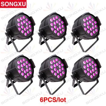 

SONGXU 6pcs/lot Power In and Out 18X10W RGBW 4in1 LED Par Cans Light High Quality DMX PAR Light /SX-PL1810B