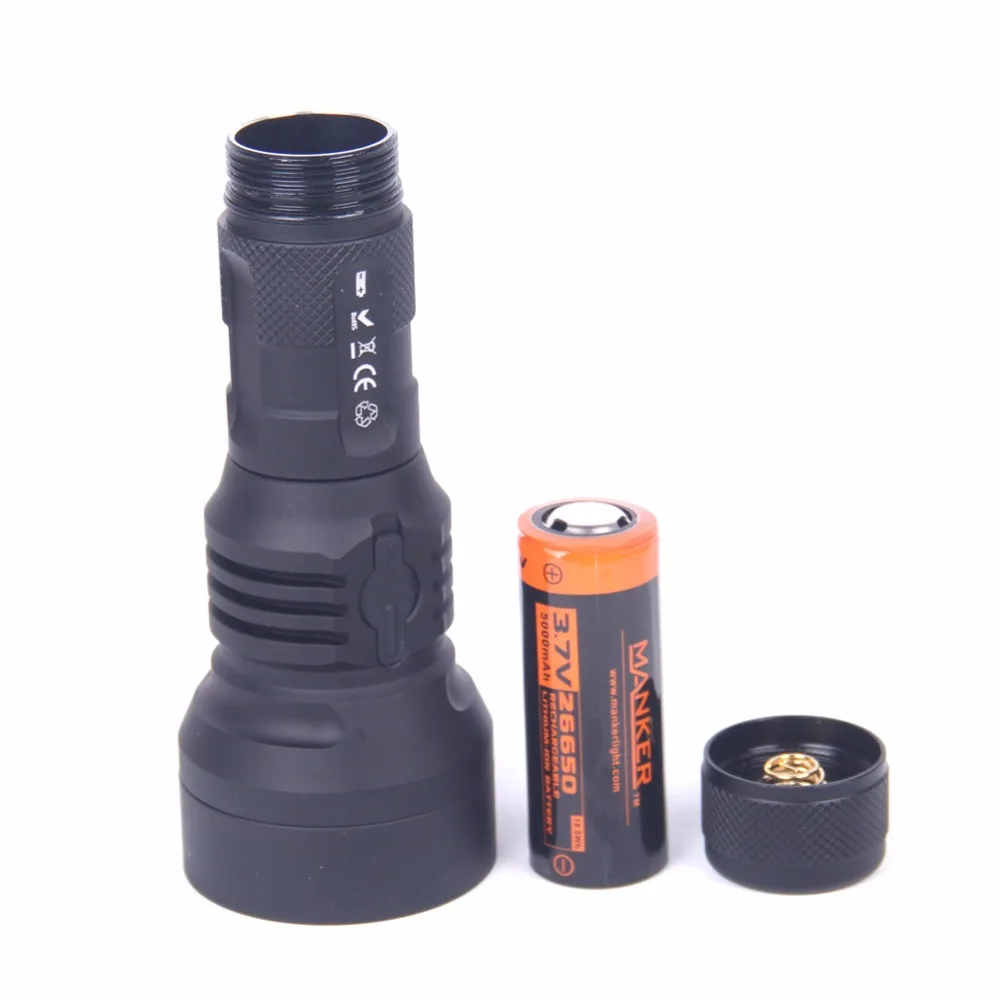  Manker U21 26650 Flashlight 1560 Lumen Cree XPH35 HI LED Flashlight 700Meters Thrower Torch + 5000m - 32757557401