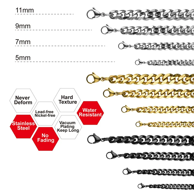 Модные ювелирные изделия из нержавеющей стали, мужской браслет, подарки для мужчин, мужская кубинская цепочка на руку, аксессуары, цепочка для друзей