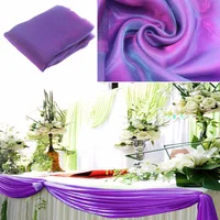 Cadbury фиолетовые 10 м * 1,35 м органзы свадебное украшение из ткани таблицы верхняя штора вечерние стул с ленточным бантом на Настольная дорожка Swag юбка для стола - изображение