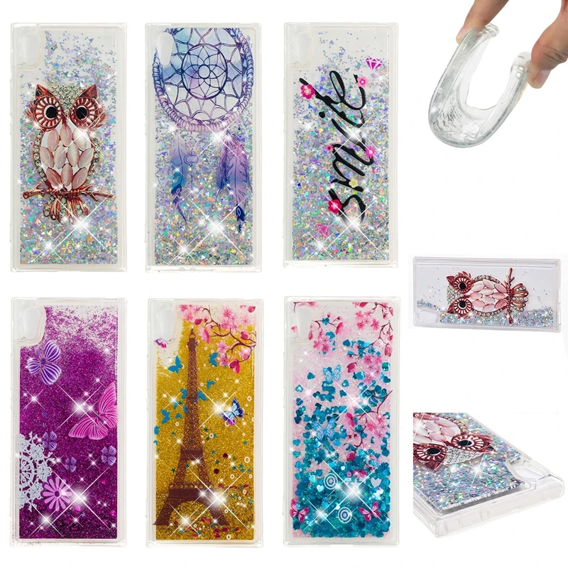 

Liquid Bling Heart Phone Case For Coque Sony XA1 Experia XA1 Case Soft TPU Back Cover For Sony Xperia XA1 XA 1 G3112 Case Fundas