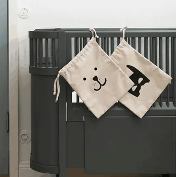 

INS 23x27cm Kids Toys Storage Bags Bear Batman Home Dec Cute Household Canvas Pouch Bag Organizer Storage Bag For Toy And Baby