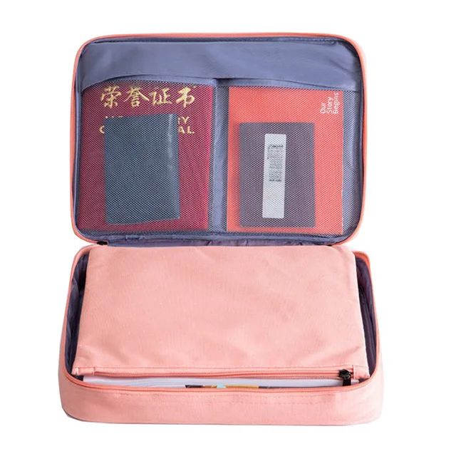 Многослойный сертификат, получающий сумку Hukou ультра-большой емкости, многофункциональные документы для хранения документов, водонепроницаемая сумка для путешествий