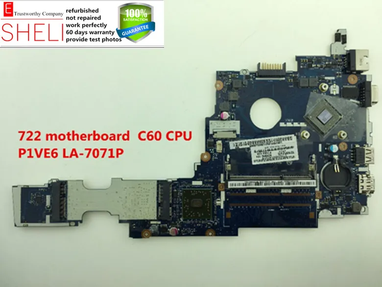 Материнская плата 722 для acer aspire one P1VE6 LA-7071P C50 CPU. Отличное состояние магазин MOUGOL