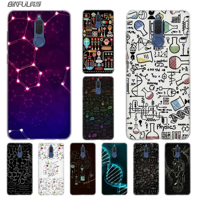 

BINFUL Fashion Transparent hard phone case cover for Huawei Mate 7 8 9 S 10 20 Pro Lite X Biology Chemistry cell