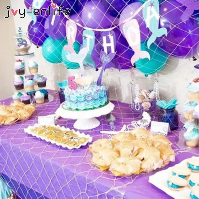 joy enlife pretty purple mermaids theme party garland girl boy