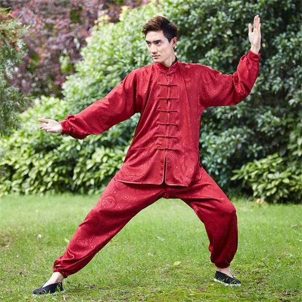 Традиционный китайский Для мужчин кунг-фу uniformcotton Тай Чи Ву костюм для у-шу мужской Винтаж Кнопка Костюмы M L XL XXL XXXL NS017 - Цвет: 8