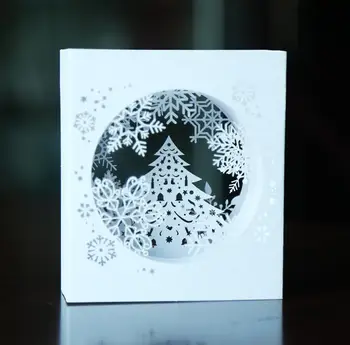 

10pcs Colour Christmas Tree Snowflake 3D Pop UP Greeting Cards Invitation Postcard For Birthday Christmas Party Gift
