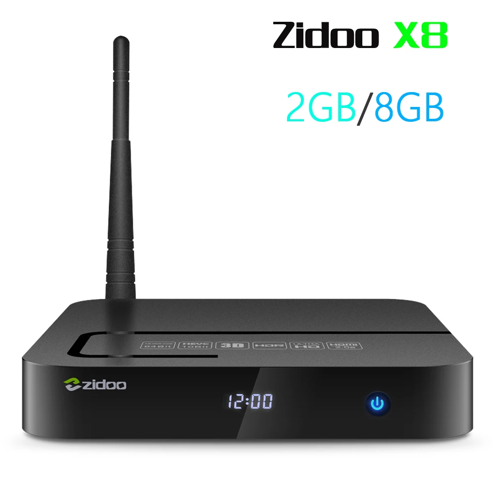 ZIDOO X8 Android 6.0 TV BOX 2 ГБ/8 ГБ 802.11n WI-FI Bluetooth 4 К H.265 BT4.0 USB3.0 1000 М Media Player Realtek RTD12 | Электроника