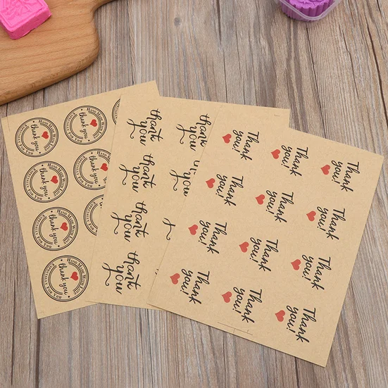 

5Pcs/Set 'Thank You ' Self Adhesive Kraft Paper Stickers For Diary Scrapbook Book Hand Made Gift Child Stationery Stickers 007