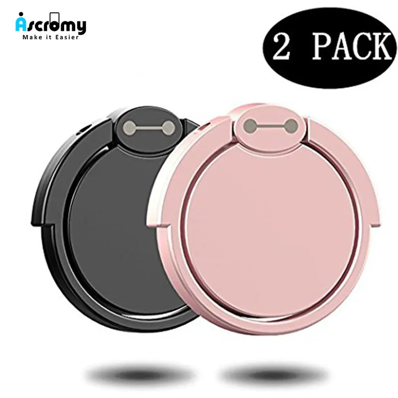 

Ascromy 2PCS Finger Ring Stand 360 Cell Phone Grip Mount Metal Universal For Smartphone iPhone X 7 8 5 Samsung Galaxy S9 S8 Plus