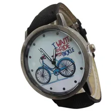 Nuevo reloj Vintage de Denim bicicletas MaleCreative Boy Quartz Band correa de muñeca nueva moda gran Dial y mujeres estudiantes pareja Mesa