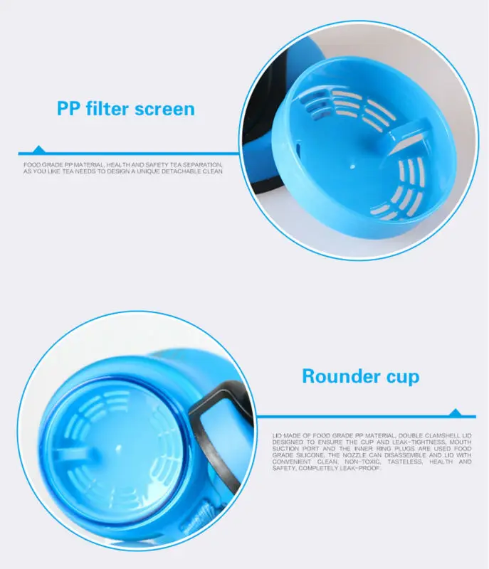 600 мл спортивный шейкер, портативные пластиковые бутылки для воды с чайным фильтром для активного отдыха, велоспорта, кемпинга, велосипеда, пешего туризма, бега