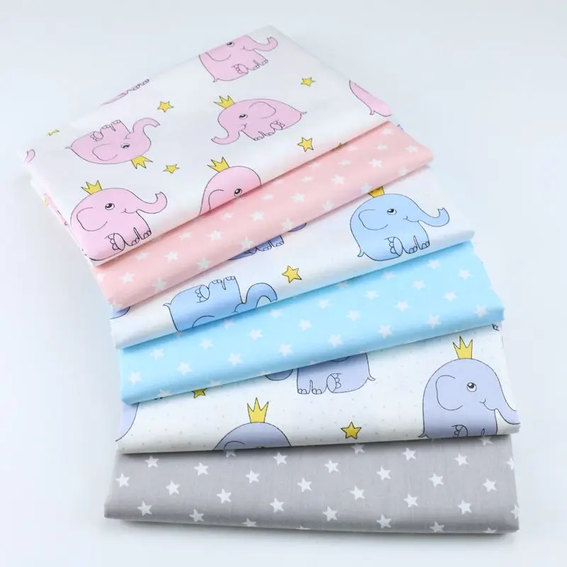 

Child Clothing Elephant Elephant Print Cotton Twill Fabric DIY Sewing Patchwork Dormitory Baby Bed Cover Textile Cotton Fabric
