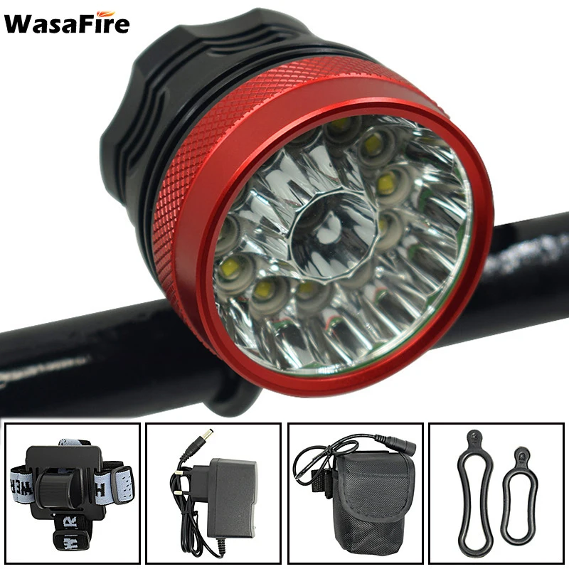 

13 LED 2 in 1 Headlight 25000Lumens 13x XM-L T6 LED Bicycle Light Cycling Bike Head Lamp + 9600mah 18650 Battery Pack + Charger