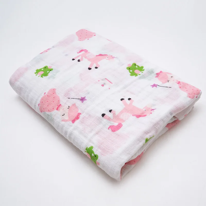 Muslinlife/ модное Хлопковое одеяло для пеленания, муслиновая пеленка для новорожденных, одеяло с мультяшным принтом, Хлопковое одеяло для малышей - Цвет: princess girl