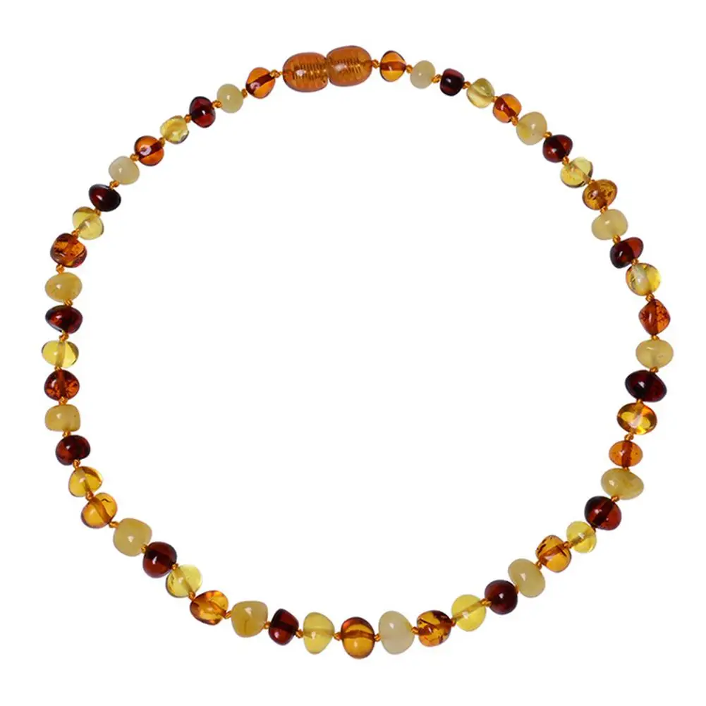 

Baby Kids Amber Necklace Teething Irregular Amber Necklace Pain Reduce