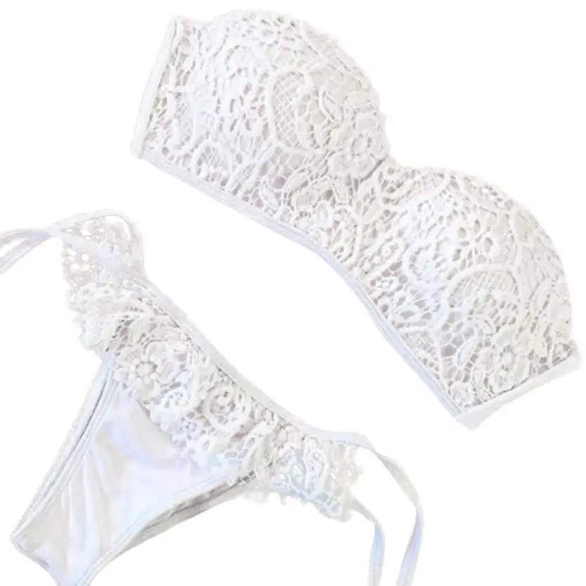 2017 delle donne del bikini sexy del reggiseno cinghie di pizzo costume da bagno push