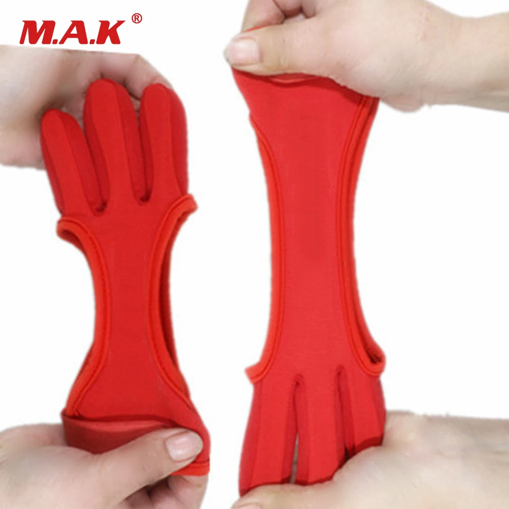 

3 Finger Gloves in Black/Red 95% Polyester 5% Elastic Fiber Hand Protection Protective Gloves for Archery Hunting Shooting