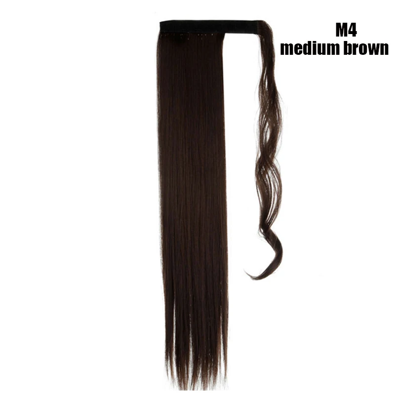 S-noilite обернуть вокруг конского хвоста клип в наращивание волос Синтетический прямой шиньон накладные волосы для женщин - Цвет: medium brown