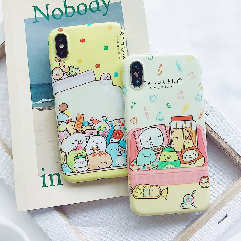 

Adorable sumikko gurashi pattern case for iphone XS Max X XR XS Cartoon Matte soft tpu case For iphone 6 6s 7 8 plus