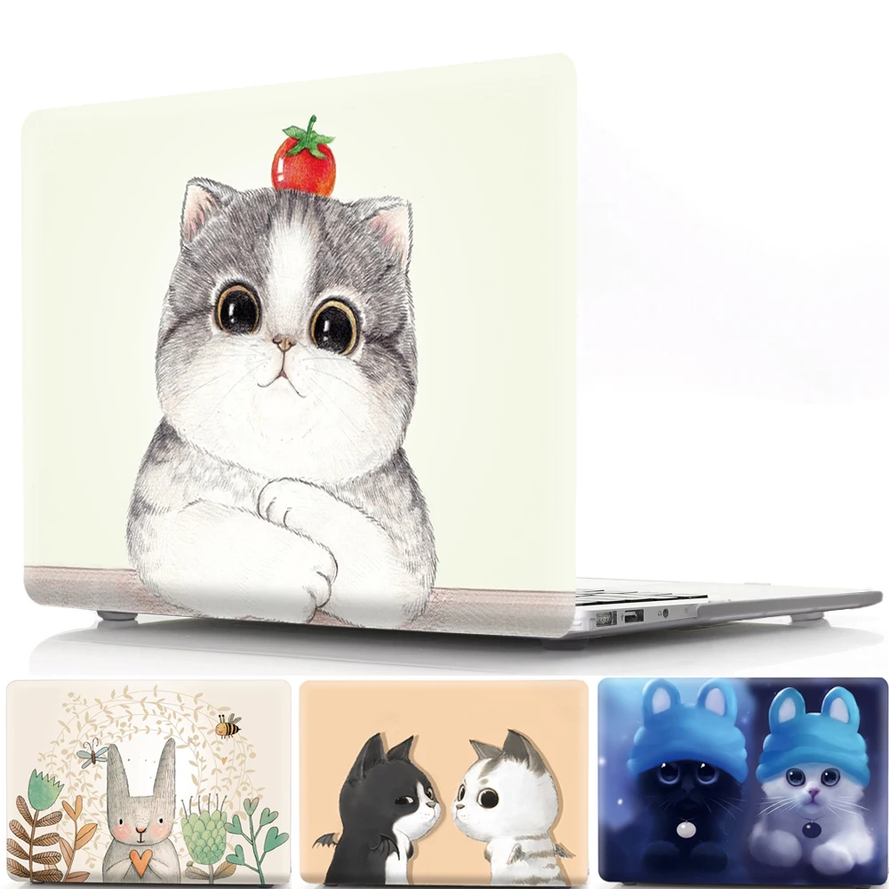 Carry360 Pretty Cat Hard Case For 2018 New Apple Macbook Air Pro Retina Touch Bar 11 12 13 15 inch A1932/A1989 +Keyboard Cover | Компьютеры