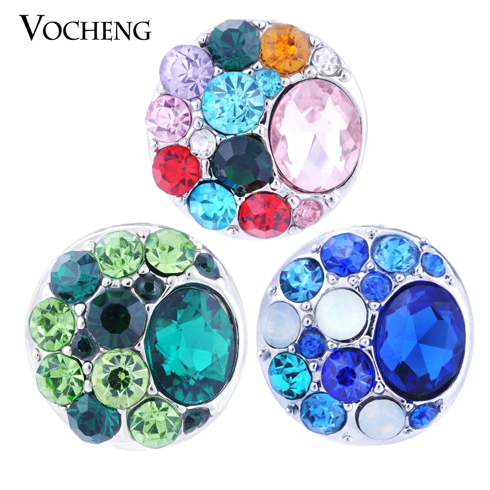 

Vocheng Snap Charms Interchangeable Jewelry 9 Colors 18mm Drop Crystal Button Vn-032
