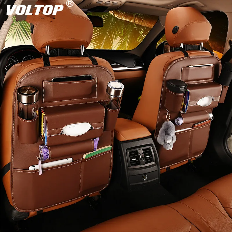 

Car Seat Back Organizer Storage Bag Universal PU Leather Multifunction Storage Box Stowing Tidying Pocket Auto Styling