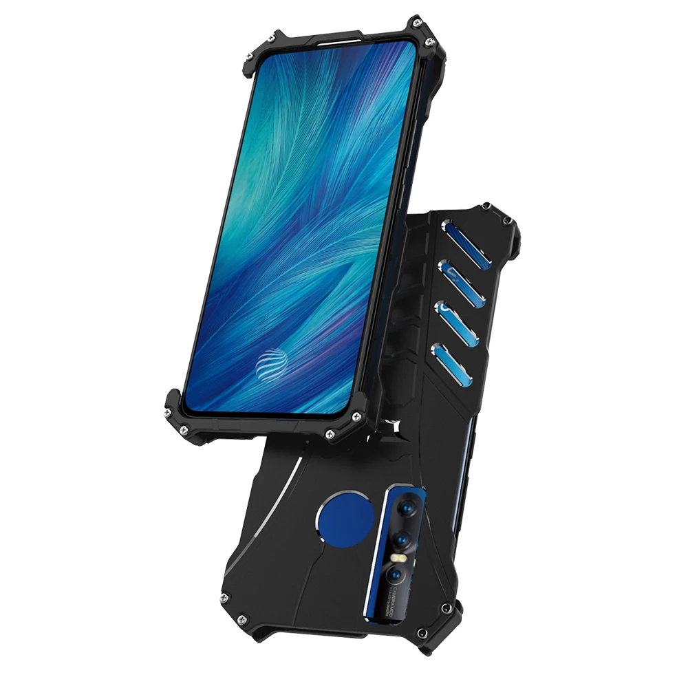 Роскошные Бэтмен Kickstand противоударный КРЫШКА ДЛЯ VIVO X27 X27Pro Алюминий бампер Броня Кожа Металл задняя крышка