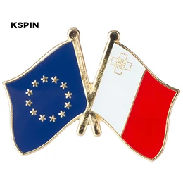 XY0078 Европейский крест, флаг дружбы, значок, брошь в виде флага, национальный флаг, лацкан, булавка, Международные дорожные булавки, коллекция - Окраска металла: XY0078
