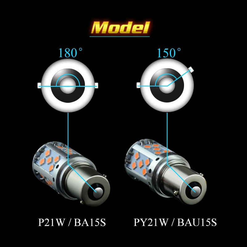 NAO P21W PY21W светодиодный Canbus no hyper flash 19 Вт BA15S BAU15S 1156 7440 Автомобильный светодиодный светильник 3030 SMD Янтарный Белый DRL Авто Поворотная сигнальная лампа