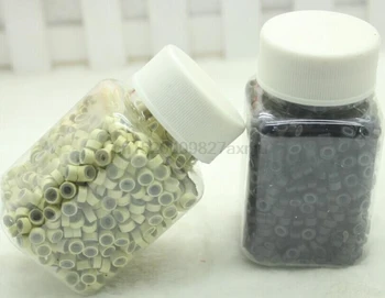 

40bags 5.0mm Aluminium Micro ring Silicone lined Links Beads tube for Human Hair Extension tools accessories 1000PCS/bag