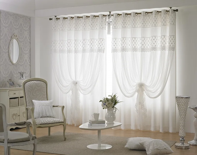 Buy HAOYAN Modern Home Decoration Bedroom Blackout Voile Curtain Double Deck