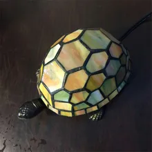 Ретро черепаха настольная лампа Тиффани Европейская настольная лампа спальня прикроватная настольная лампа витражная черепаха ночник креативный подарок