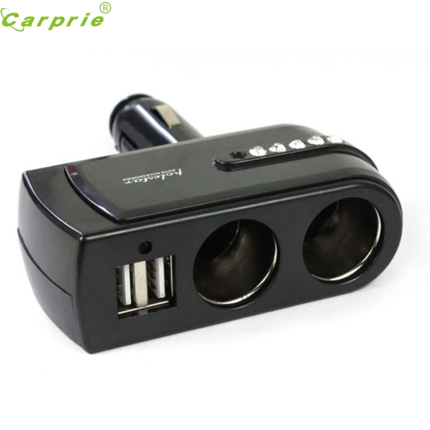 Черный Новый 2 USB зарядное устройство + двойные розетки расширитель для