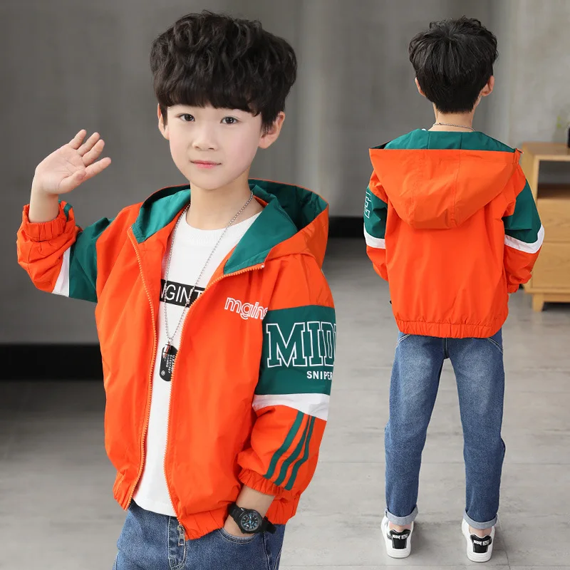 

Teenager jacket for boy coat jacket Kids boy windbreaker for kids Outdoor boy Jacket children\x27s windbreaker with hood
