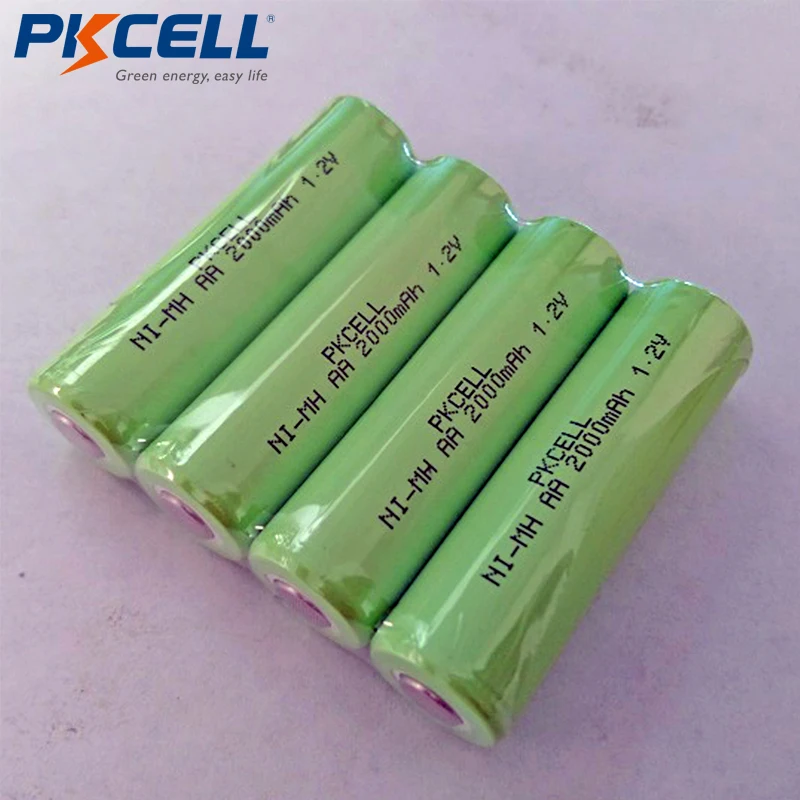 4 шт. PKCELL AA Аккумуляторы Ni-MH 2000mAh 1,2 V NiMH Industries аккумулятор с плоским верхом