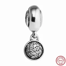 Эссенция 925 безукоризненные Серебрянные серьги набор прозрачные CZ надеюсь подвесной талисман из бусин ручной работы, соответственные Пандоре обаятельные подвески для женщин ювелирные изделия делая FE065