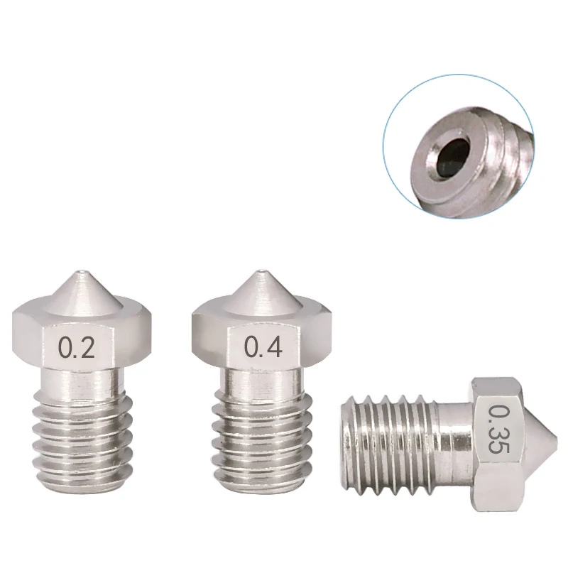 Детали для 3D принтеров E3DV5 V6 j-головка сопло из нержавеющей стали M6 винтовые головки 0,2 мм 0,3 мм 0,5 мм 0,4 мм 0,6 мм 0,8 мм