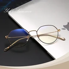 YOK'S Anti Blue Ray необычные очки для женщин Ультра светильник металлическая оптическая оправа компьютерные игровые очки близорукость очки WN1221