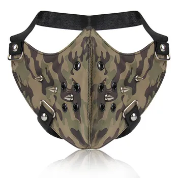 

Punk Motorcycle Biker Face Mask PU Leather Rivet Cool Mask Camouflage Styles Masquerade Masks Rock Hip-hop Party Outdoor Sports