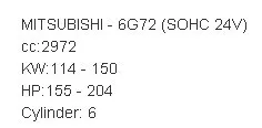 Полный комплект прокладок подходит для MITSUBISHI 6G72(SOHC 24 V) MITSUBISHI PAJERO IV/MONTERO IV, MD976845