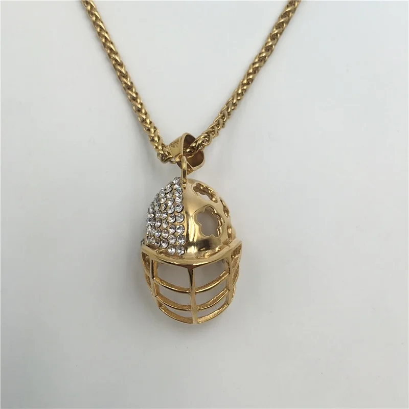 Roman Knight Helmet Pendant & Necklace Gold color Trendy Jewelry