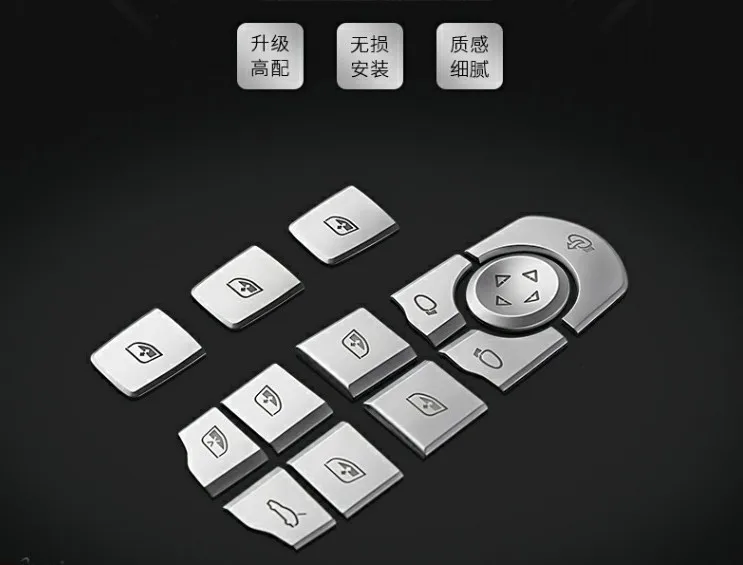 

13 pcs ABS Interior Steering Wheel Buttons Switch Trim Strip Chrome Brilliant Stickers for Porsche Cayenne 955